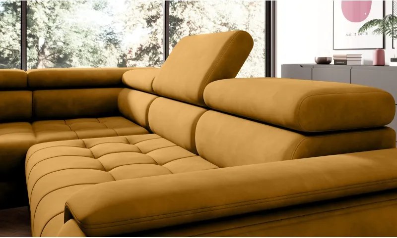 Narożnik CHIVAS L Lewostronny z Elektryczną regulacją siedziska wolnostojący tkanina Element 08 WERSAL