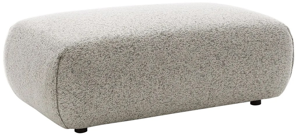 Puf z szarą melanżową tapicerką - MONELIA