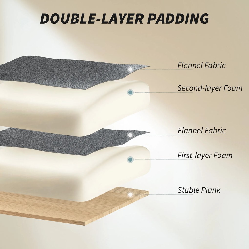 HOMCOM Fotel biurowy regulowany obrotowy z podparciem lędźwiowym, podnóżkiem, flanelą śnieżną, 80 x 80 x 106-114 cm, ciemnoszary | Aosom PL