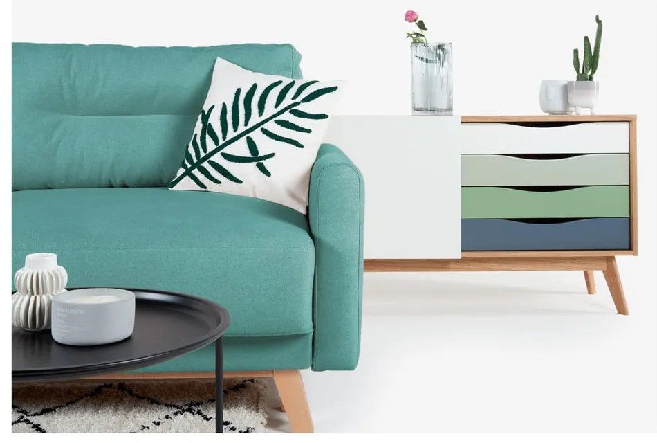 Turkusowa sofa rozkładana Bonami Selection Pop