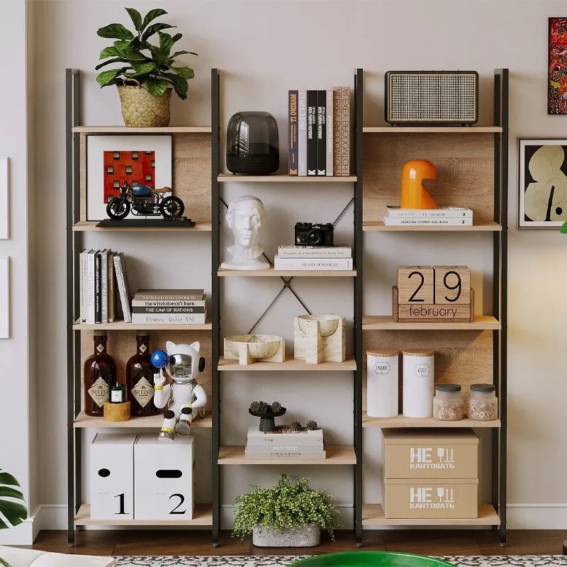 Regał industrialny stojący loft – jasny brąz – 166 cm&nbsp;