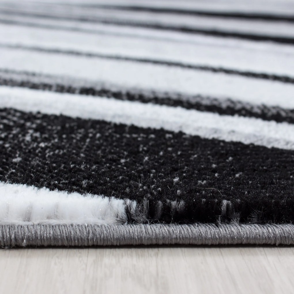 Dywan nowoczesny Parma Linie szaro-czarny 120 cm x 170 cm