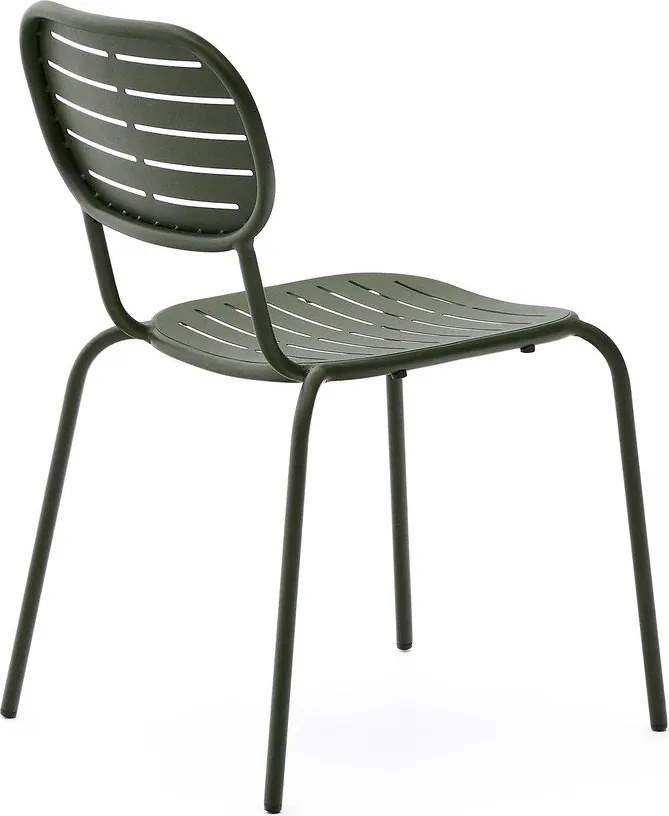 Ciemnozielone metalowe krzesło ogrodowe Brai – Kave Home