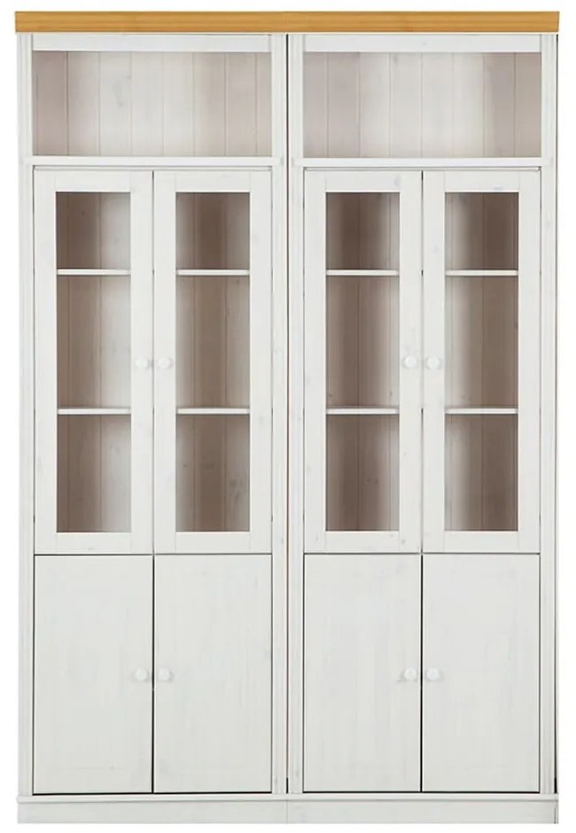 Biała witryna z litego drewna sosnowego 148x223 cm Anita – Støraa