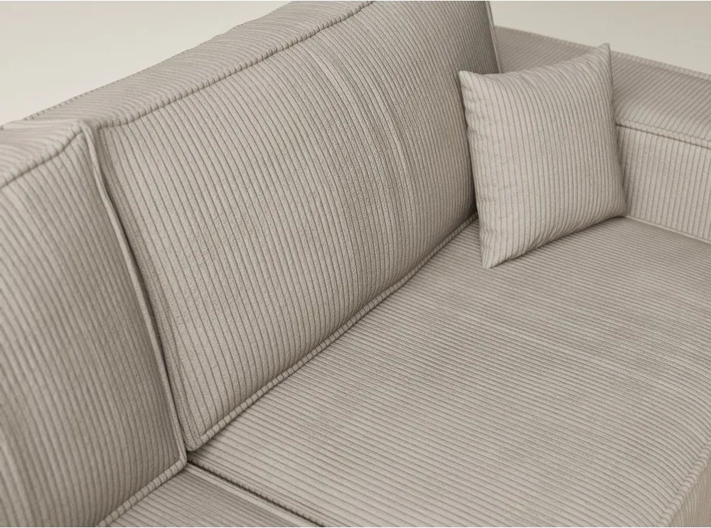 Beżowy sztruksowy rozkładany narożnik ze schowkiem (lewostronny/w kształcie litery L) Tonga – Maison de Rêve