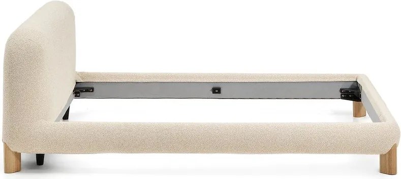 Beżowe tapicerowane łóżko dwuosobowe bez stelaża 180x200 cm Odina – Kave Home