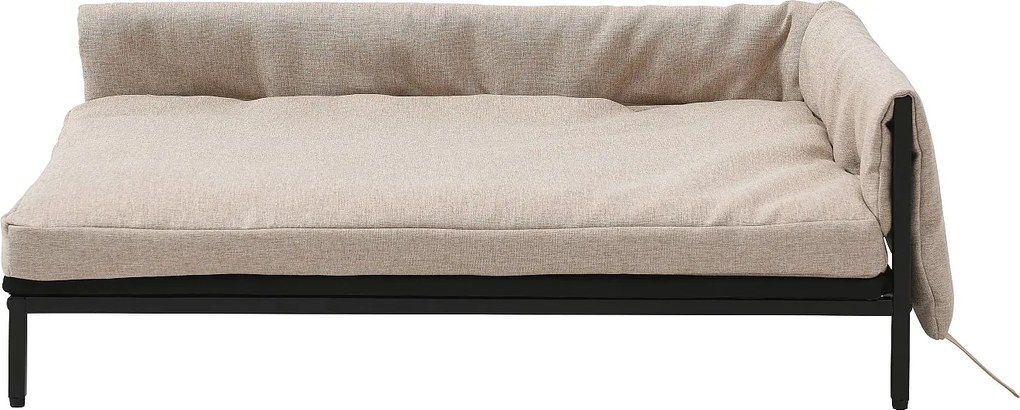 Kanapa narożna dla zwierząt lniana z metalowymi nogami - Beżowy - szer. 80 x gł. 58 x wys. 28 cm - SIPARIA