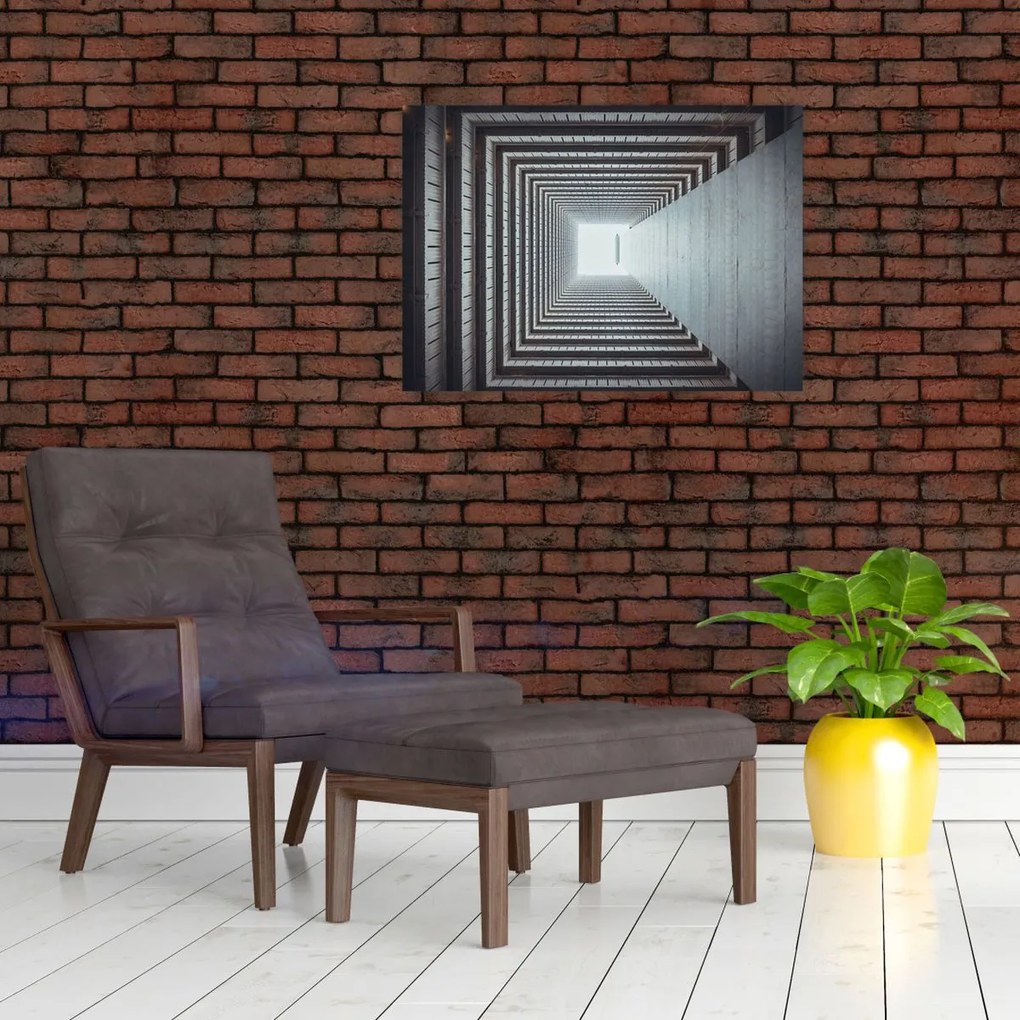 Obraz na szkle - Widok z wnętrza budynku (70x50 cm)