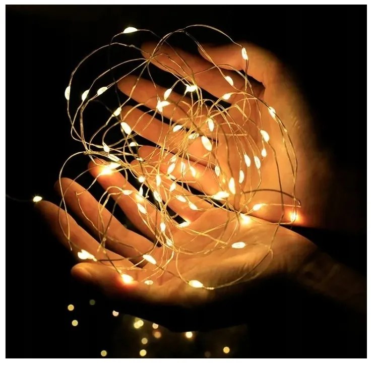 Świąteczny łańcuch świetlny 50 diod LED, ciepła biel