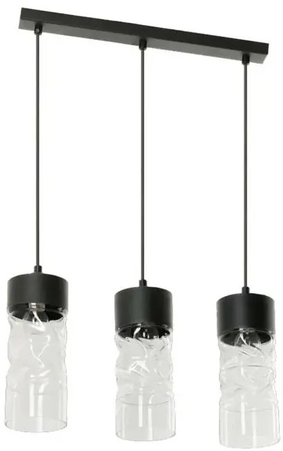 Szklana potrójna lampa wisząca nad stół - EX501-Malone