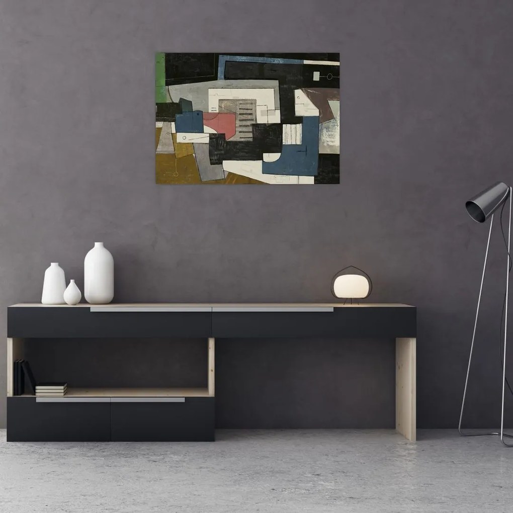 Obraz na szkle - Abstrakcja, kubizm (70x50 cm)