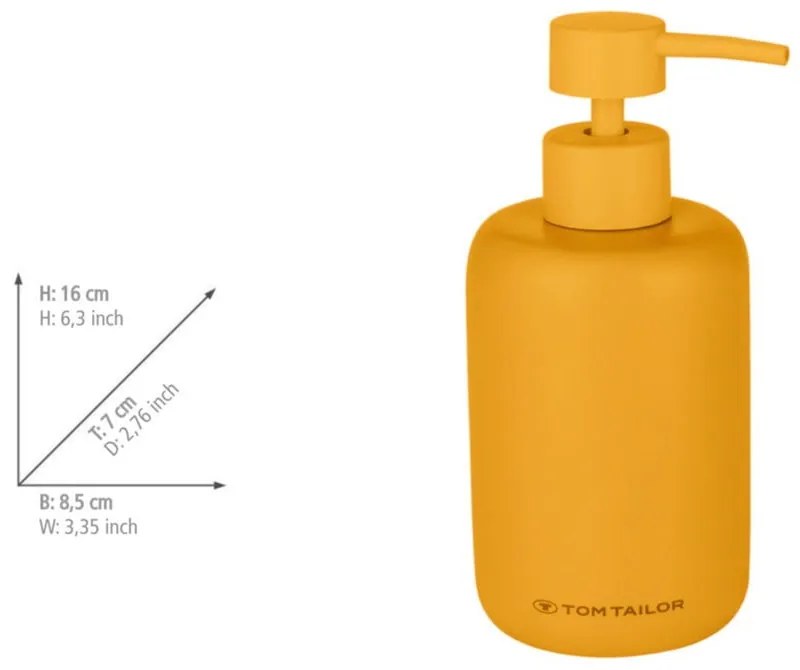 Musztardowy dozownik do mydła z żywicy polimerowej 325 ml Tom Tailor T-Color Bath – Wenko