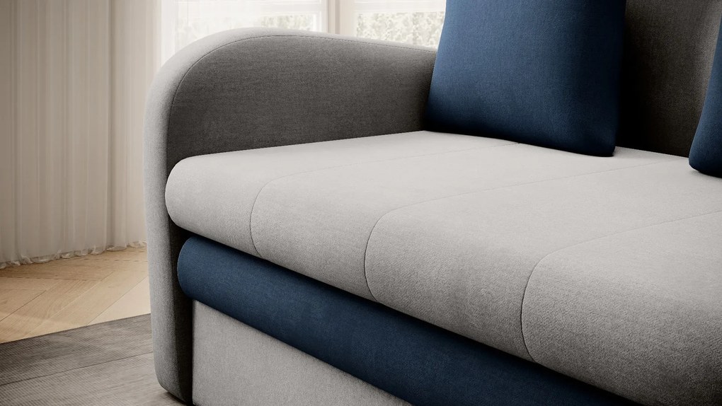 Sofa rozkładana z funkcją spania ARIO jasnoszara/granatowa ELTAP
