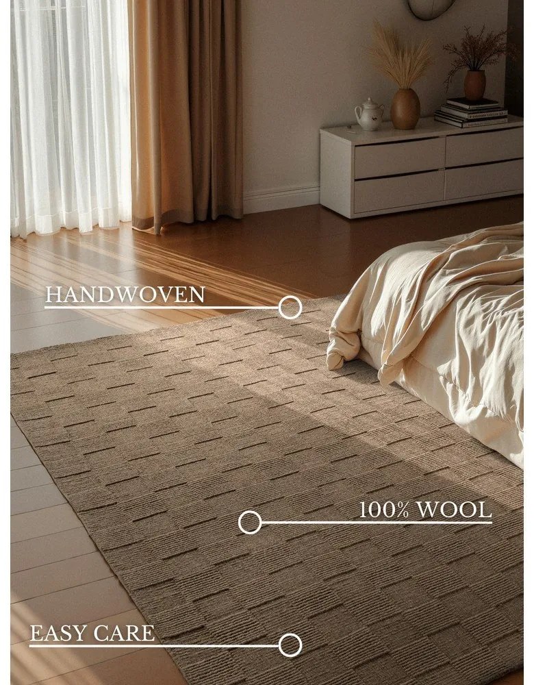 Brązowy wełniany dywan tkany ręcznie 160x230 cm Scala – Villeroy&Boch