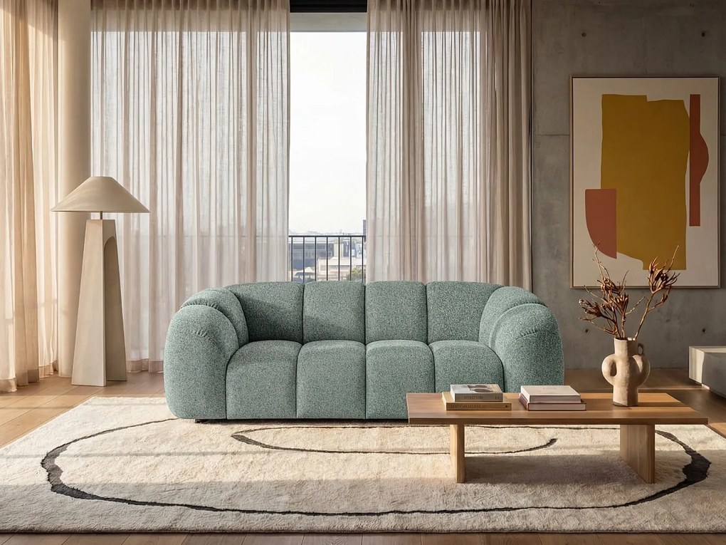 Nowoczesna Zielona Sofa 3-Osobowa MALI 240cm - Design Chmura
