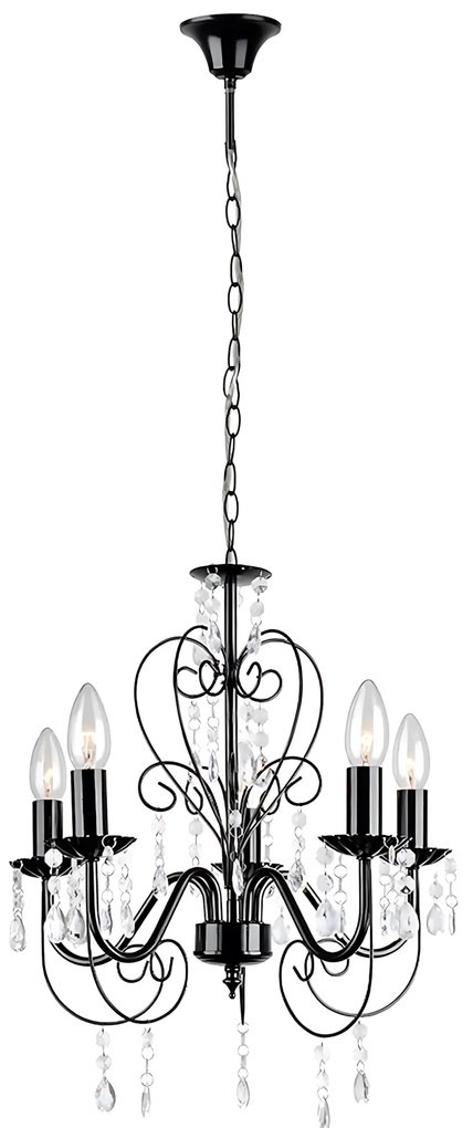 LAMPA SUFITOWA WISZĄCA EBT010-5CP CZARNA