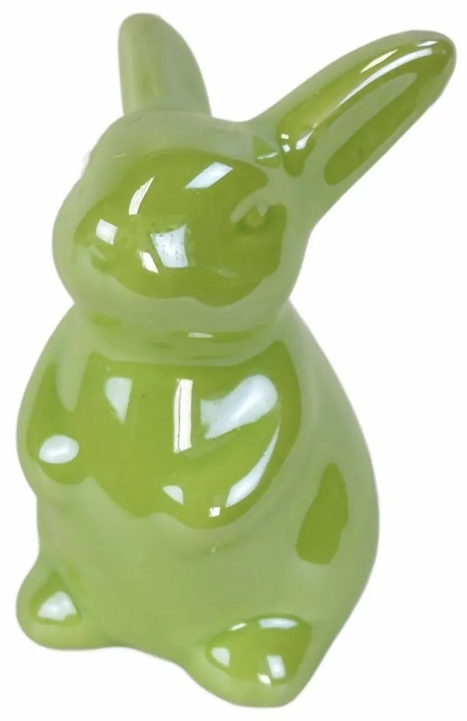 Wielkanocny ceramiczny zajączek Greeny zielony, 8cm