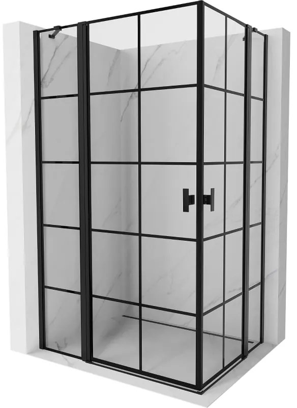 Mexen Mist Duo kabina prysznicowa uchylna 105 x 85 cm, czarna kratka, czarna - 8A4-105L-085P-70-77