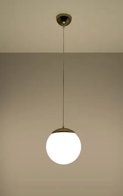 Biało-złota lampa wisząca kula 20 cm E9-R39