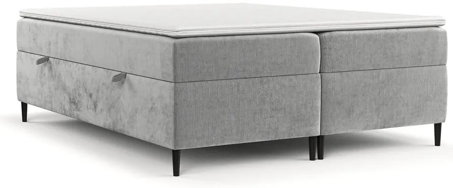 Szare łóżko boxspring ze schowkiem 160x200 cm Araya – Maison de Rêve