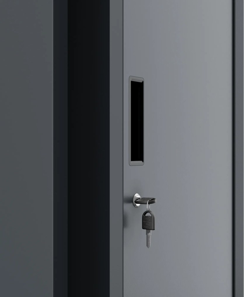 Szafka pracownicza ubraniowa dwukomorowa antracytowa, 400x1800x500 mm: KACPER 1 Plus