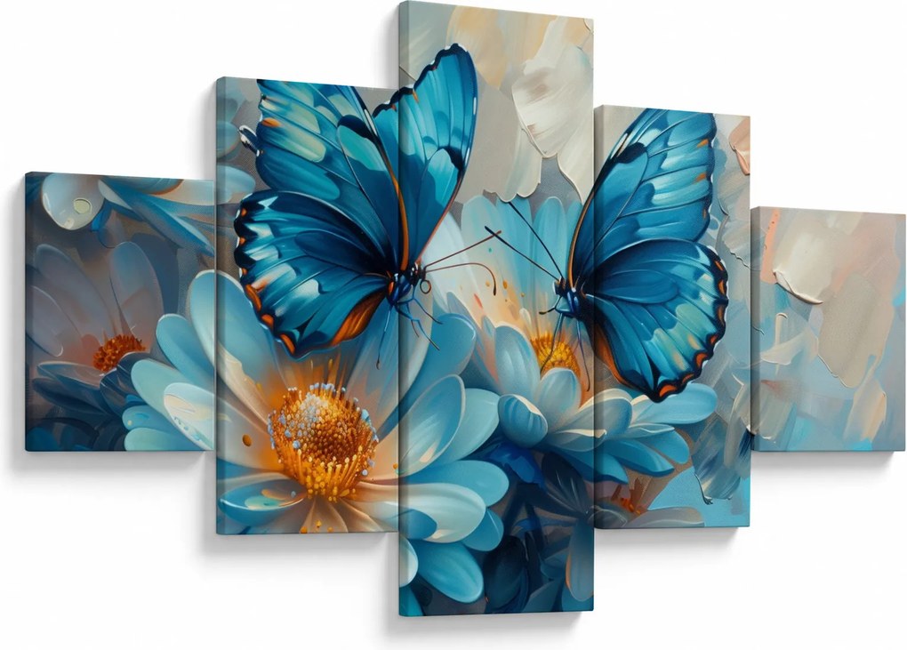 Obraz - Niebieskie motyle (125x70 cm)