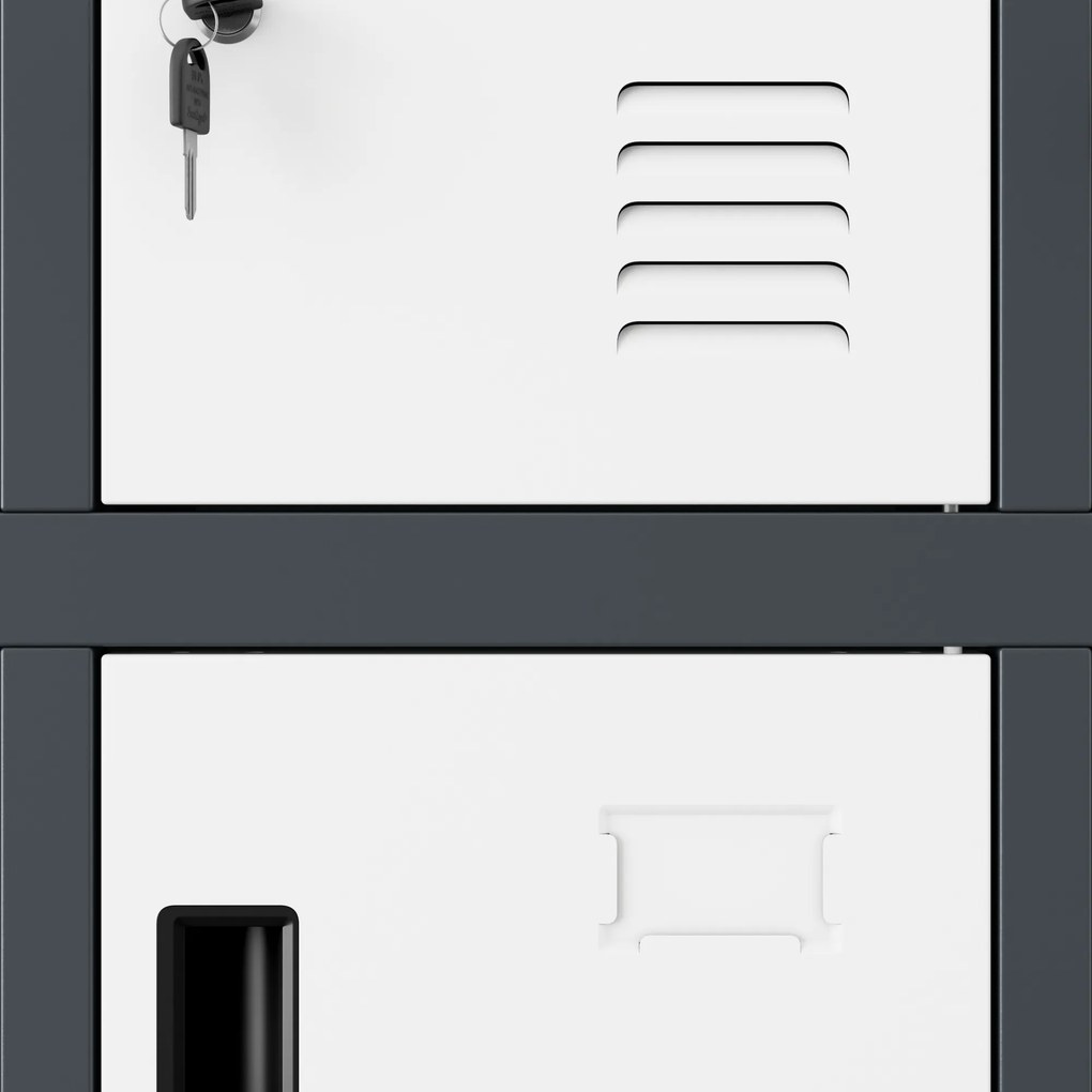 Szafa skrytkowa socjalna BHP antracytowo-biała: ROBERT, 1360 x 1720 x 450 mm