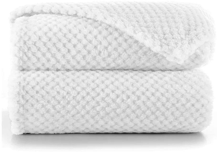 Biały koc z mikrowłókna DecoKing Henry, 220x240 cm