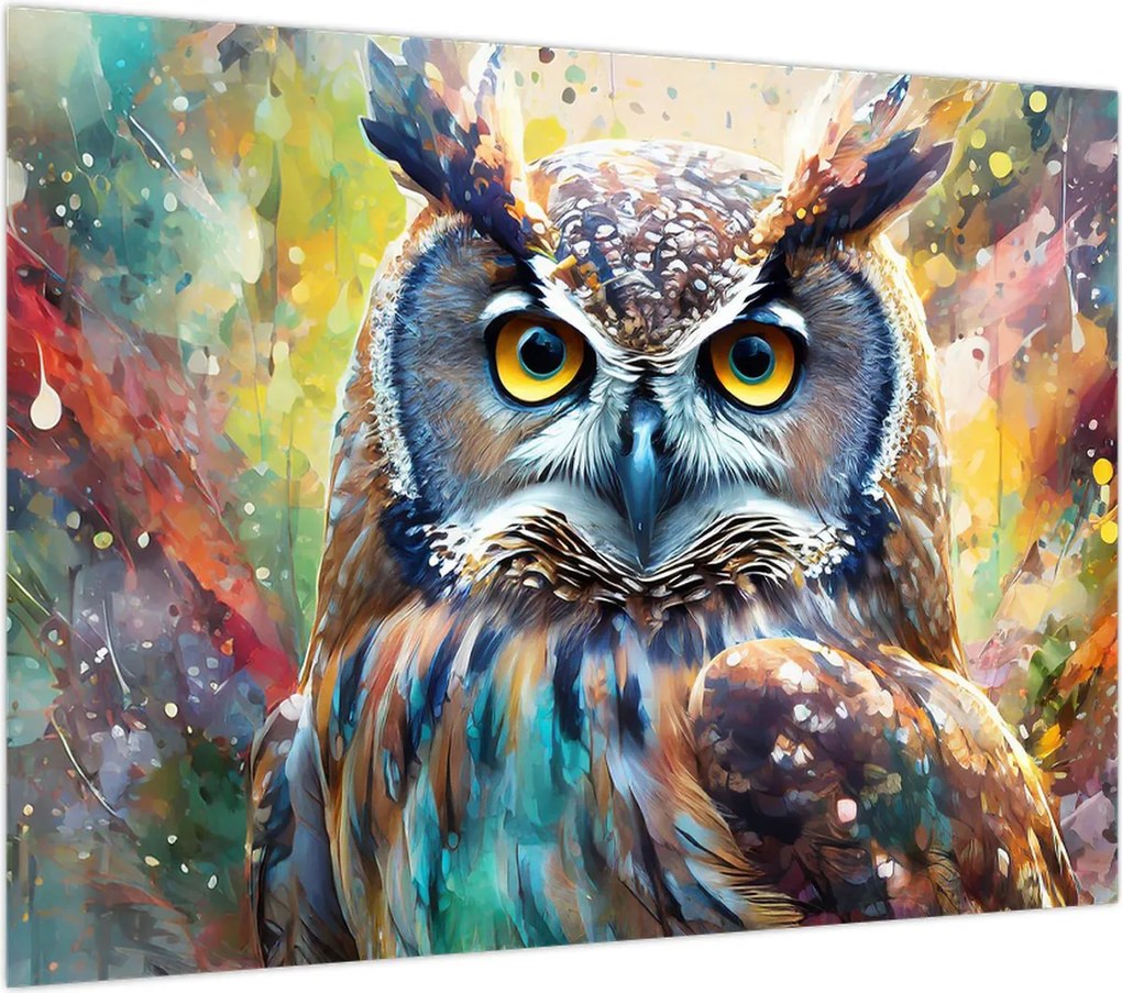 Obraz - Malowanie sowy (70x50 cm)