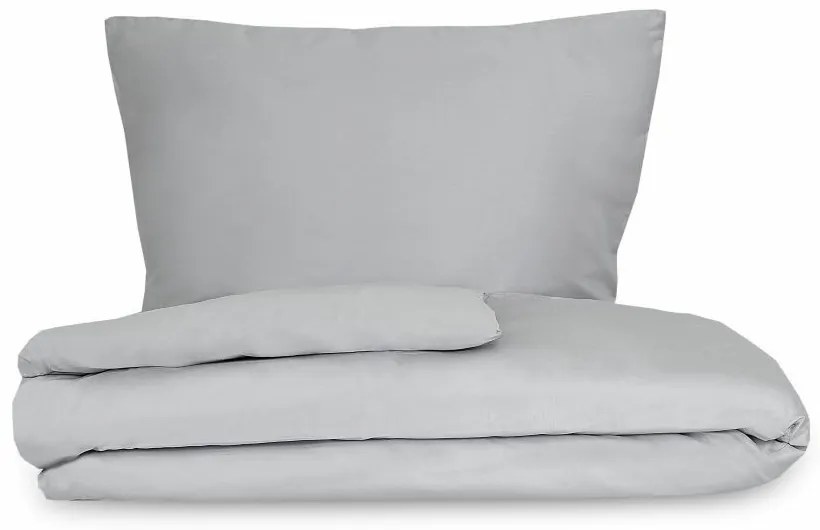 Kvalitex Pościel satynowa Luxury Collection jasnoszary, 140 x 200 cm, 70 x 90 cm