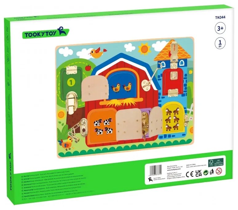 Tooky toy tablica manipulacyjna zamki obrazki farma