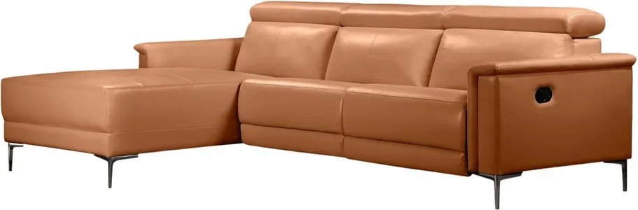 Brązowy narożnik z imitacji skóry (lewostronny) Lund – Støraa