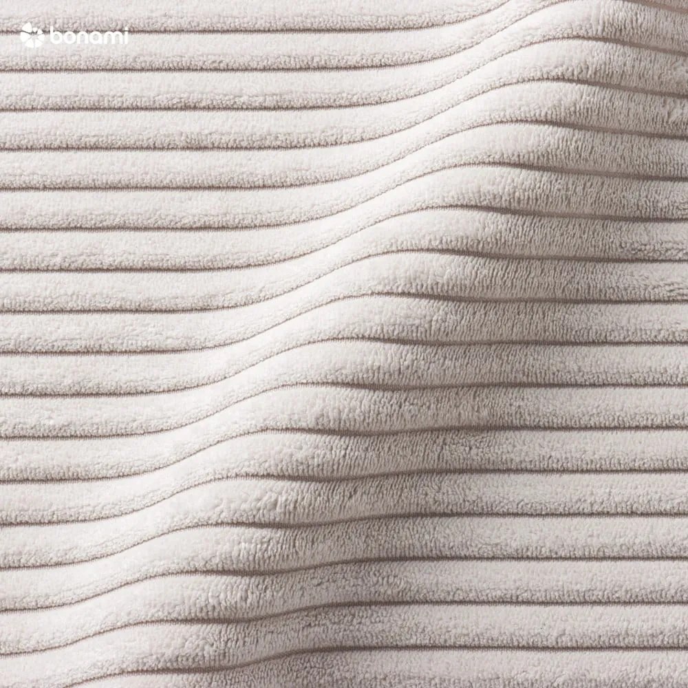 Beżowe tapicerowane łóżko dwuosobowe ze schowkiem ze stelażem 180x200 cm Lando – Meise Möbel