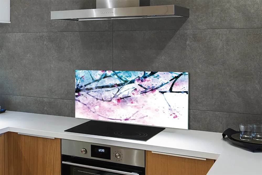 Szklany Panel Gałęzie Drzewa na tle Nieba