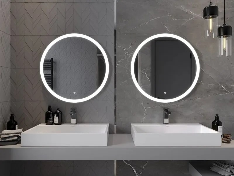Mexen Oro lustro łazienkowe podświetlane, okragłe 70 cm, LED 6000K, antypara - 9824-070-070-611-00