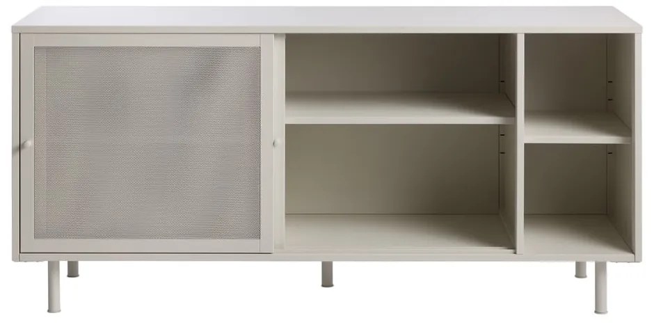Szara metalowa komoda z drzwiami przesuwnymi 160x75x47 cm Veep – Unique Furniture