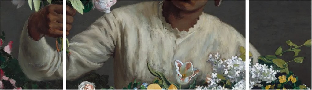 Obraz - Frédéric Bazille, Young Woman with Peonies, reprodukcje (170x50 cm)