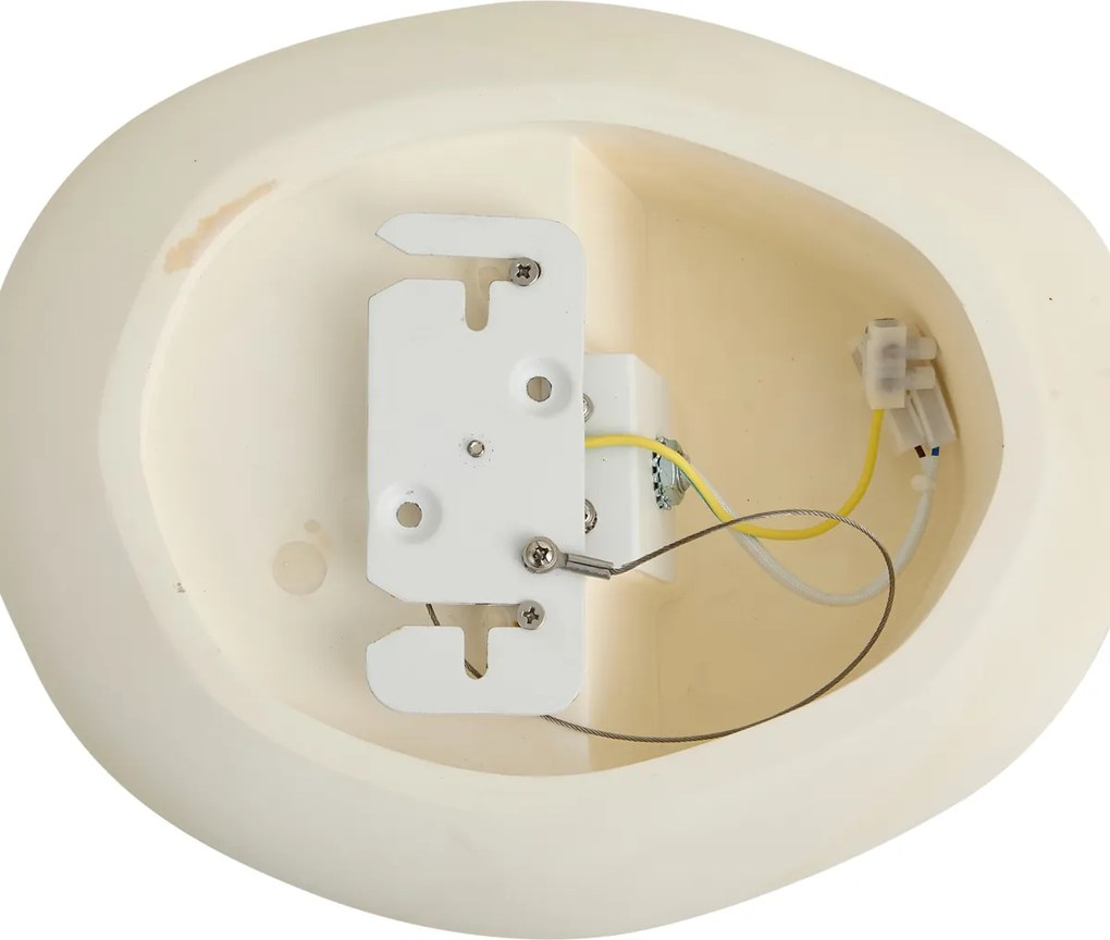 Lampa ścienna Japandi kremowa okrągła 28cm - Pietra
