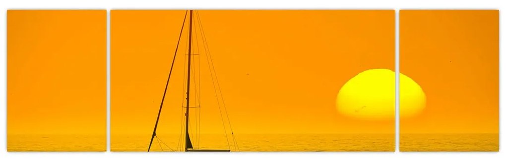 Obraz - Łódź na środku morza (170x50 cm)