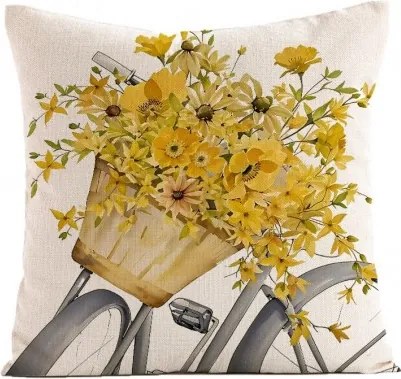 Lniana poszewka na poduszkę VELOBLOOM 45x45 cm, kremowa