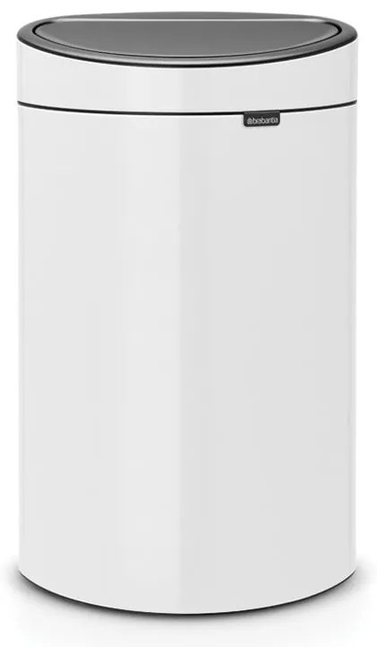 Biały stalowy kosz na śmieci otwierany na dotyk 40 l Touch Bin – Brabantia