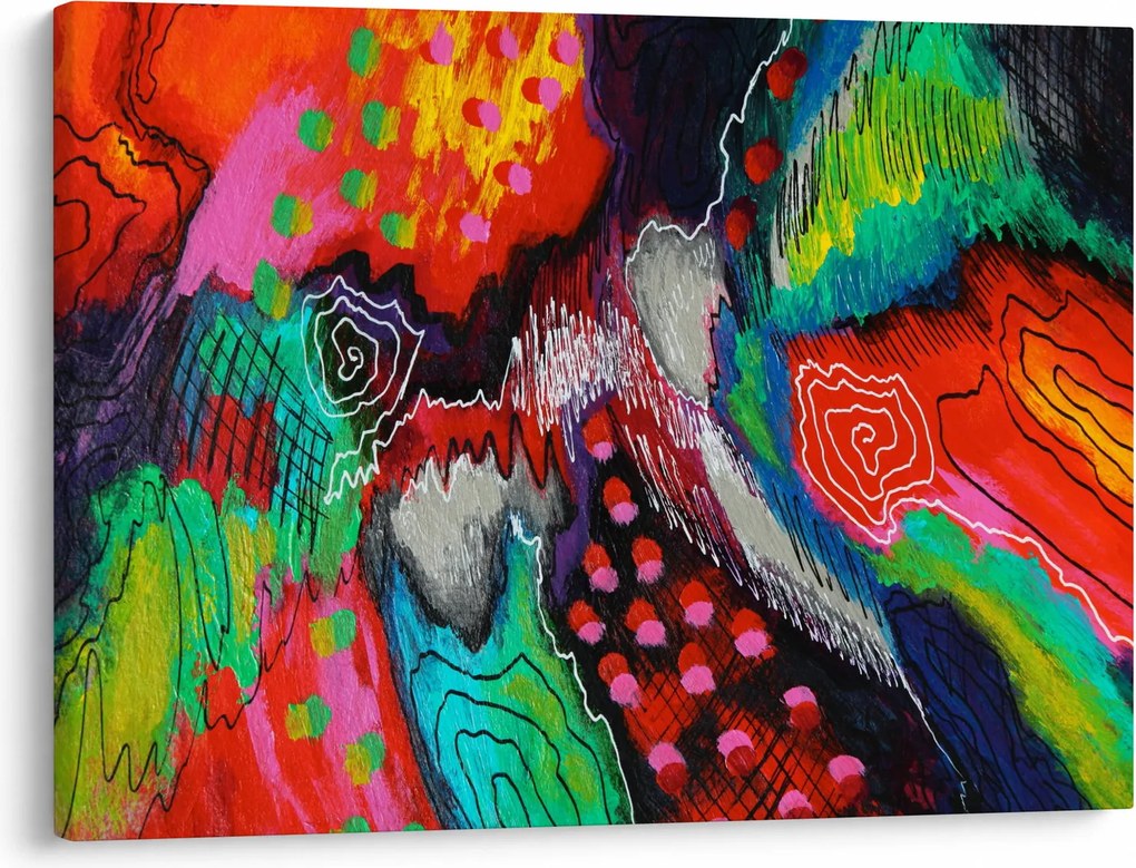 Abstrakcyjny obraz - kolory (70x50 cm)