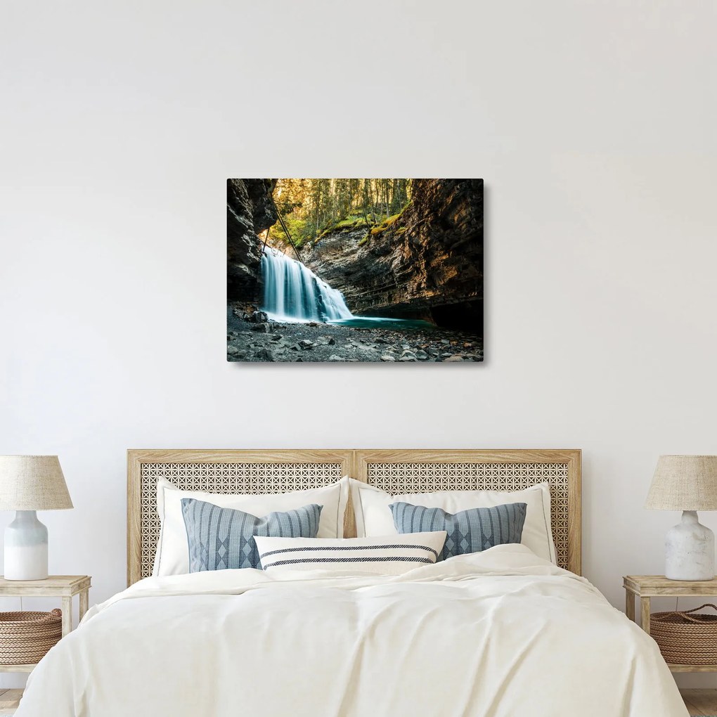Obraz leśnego wodospadu (70x50 cm)