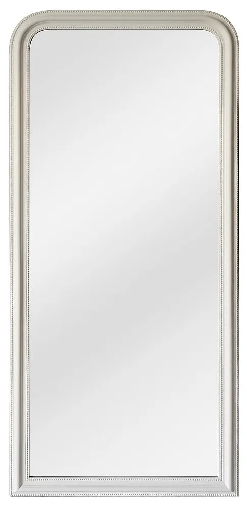 Duże lustro z drewna paulowni - szer. 80 x wys. 180 cm - Biały mat - HELOISE