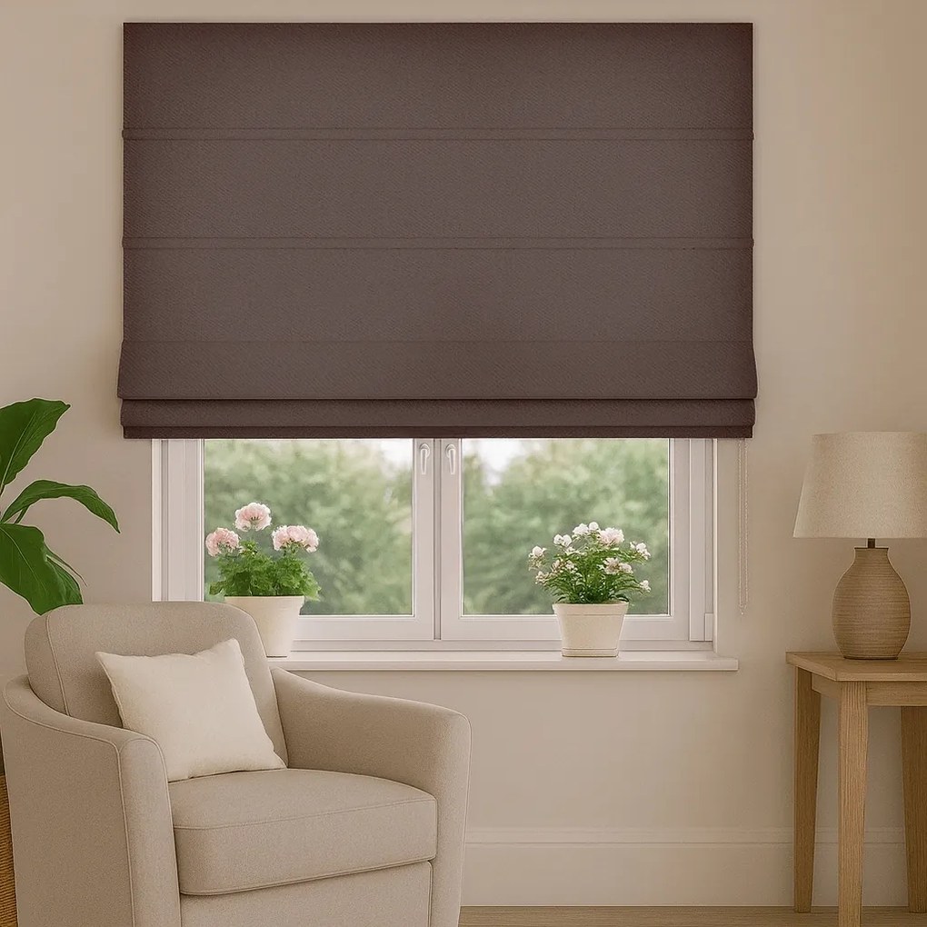 Roleta rzymska na wymiar Enjoy brązowa miękka gruba - do 140 cm