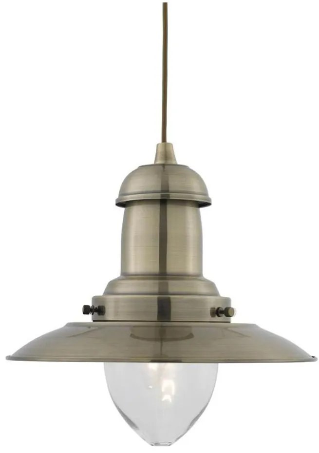 Searchlight 4301AB - Żyrandol na lince FISHERMAN 1xE27/60W/230V mosiądz