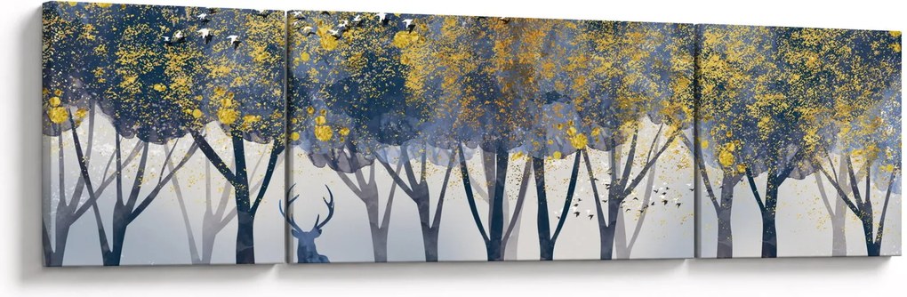 Obraz jelenia w lesie (170x50 cm)