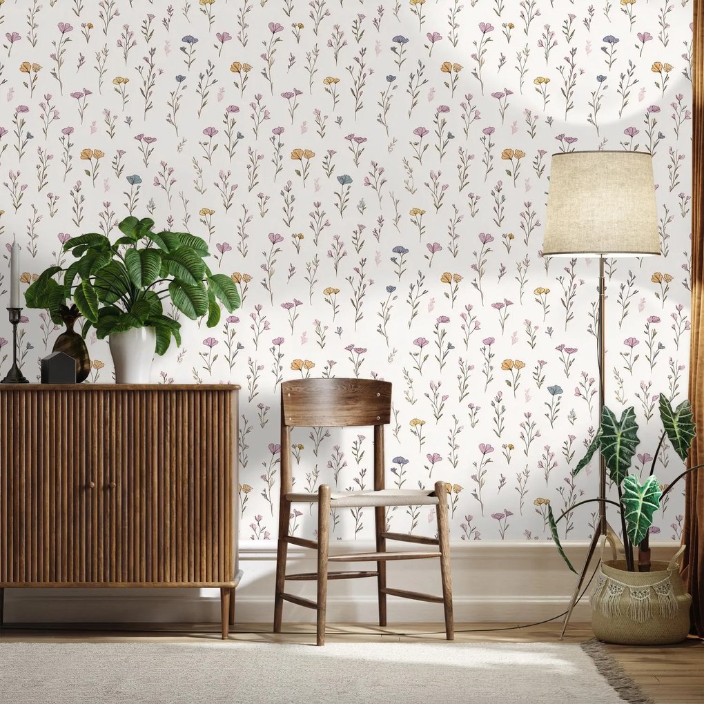 Fototapeta - Delikatny kwiatowy wzór (196x136 cm)