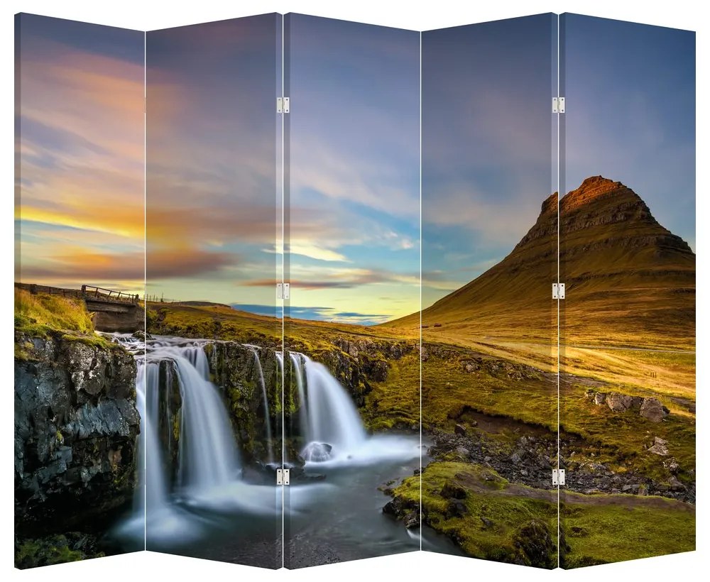 Parawan - Góra i wodospady na Islandii (210x170 cm)
