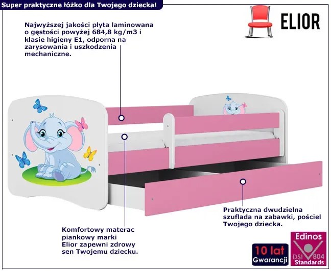 Łóżko dla dziewczynki z szufladą mix 80x160 A3-P82